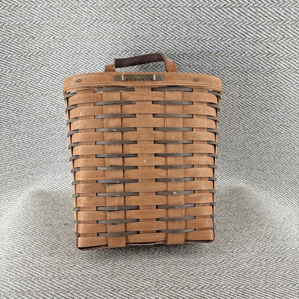 Longaberger Large Key Basket Wall Hanger Green Stripes